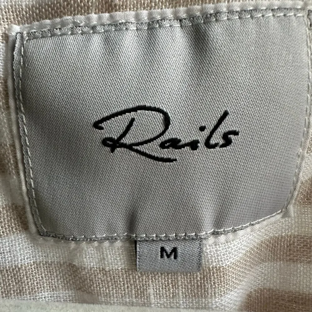 Rails Angelina Dress – Dune Stripe Linen Blend Smocked Waist Mini